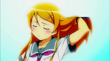 求俺妹op主题曲里桐乃撩头发图.