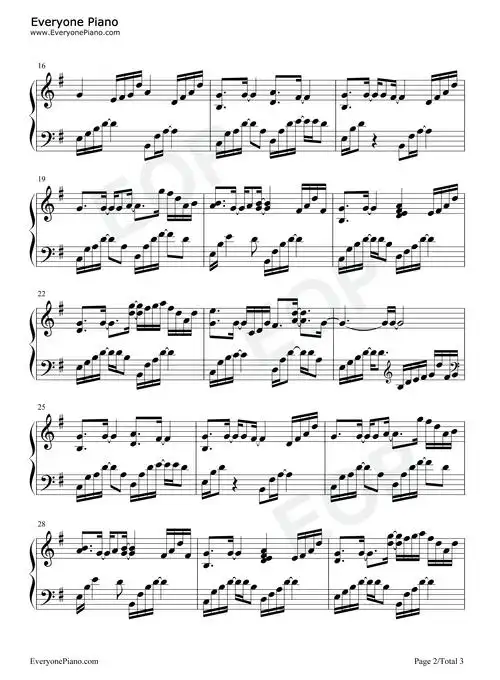 komorebi-叶隙间洒落的阳光-抖音神曲五线谱预览2-钢琴谱文件(五线谱