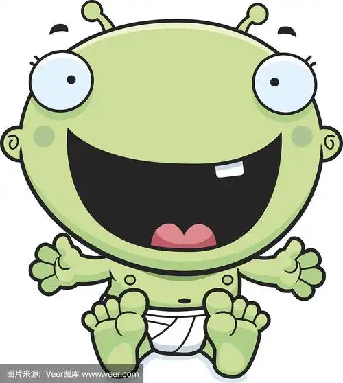 卡通宝宝外星人快乐
