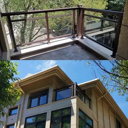 铝合金钢化玻璃护栏阳台栏杆别墅小区露台楼梯扶手