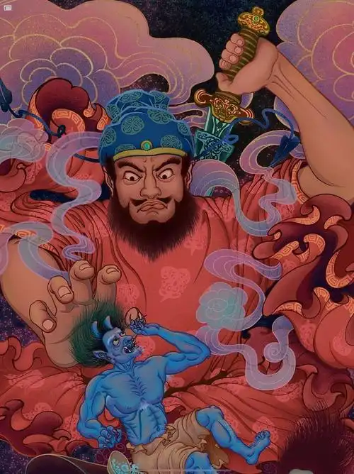 原创古风插画《钟馗捉鬼》_森煌-站酷zcool