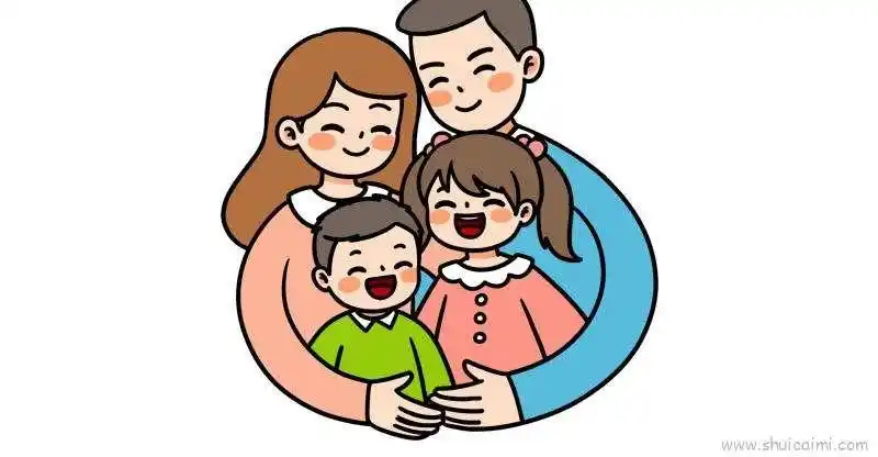 一家四口简笔画简单,全家福简单的画四口人-图片大观-奇异网