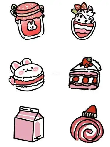 可爱甜点手账简笔画