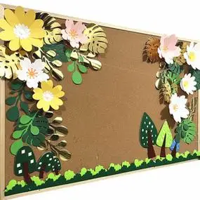 幼儿园ins风小清新环创布置墙贴卡纸纸质树叶龟背叶花卉教室装扮