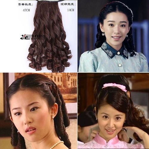 旧上海民国假发卷发大波浪 长卷 假发片 马尾影楼新娘造型假发