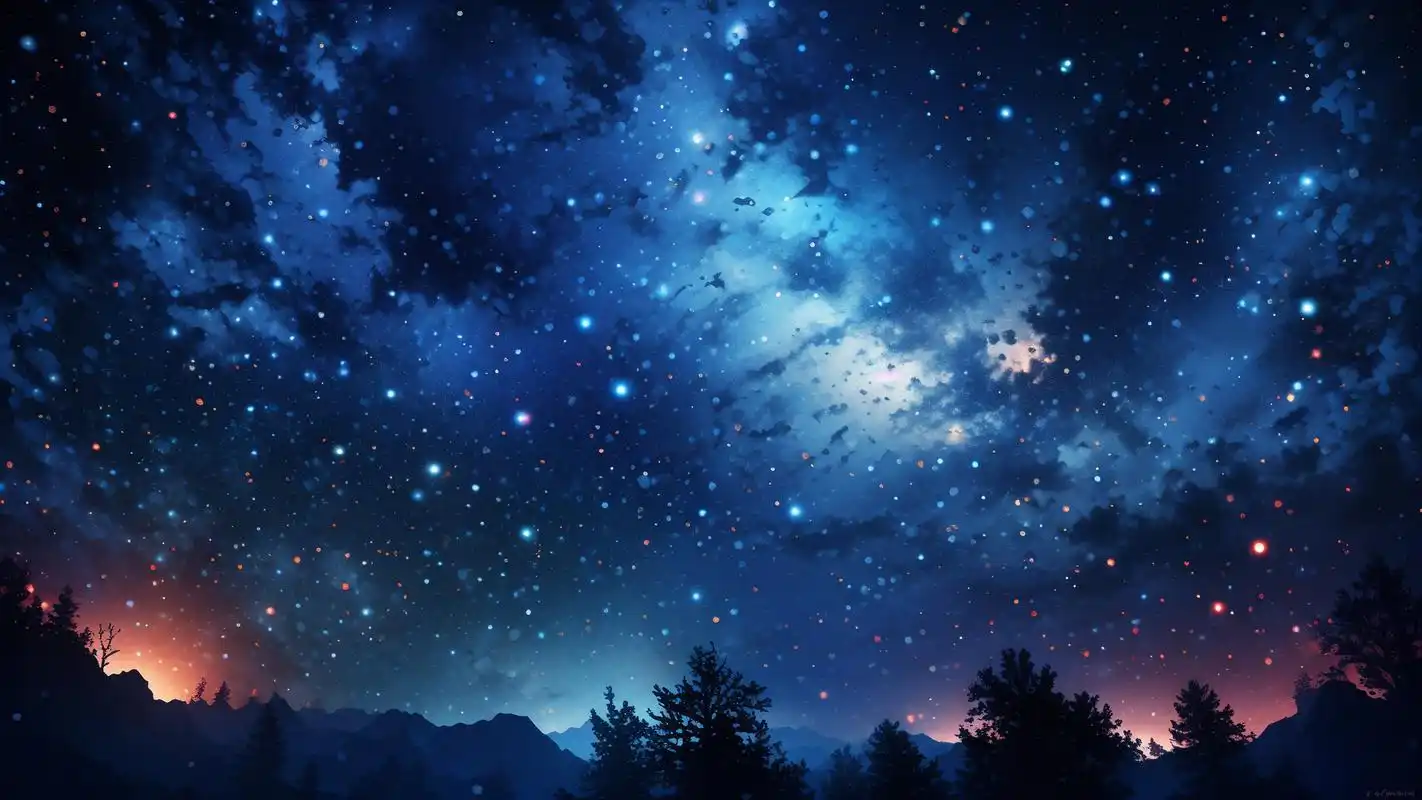 深蓝色夜空壁纸,高级感拉满90