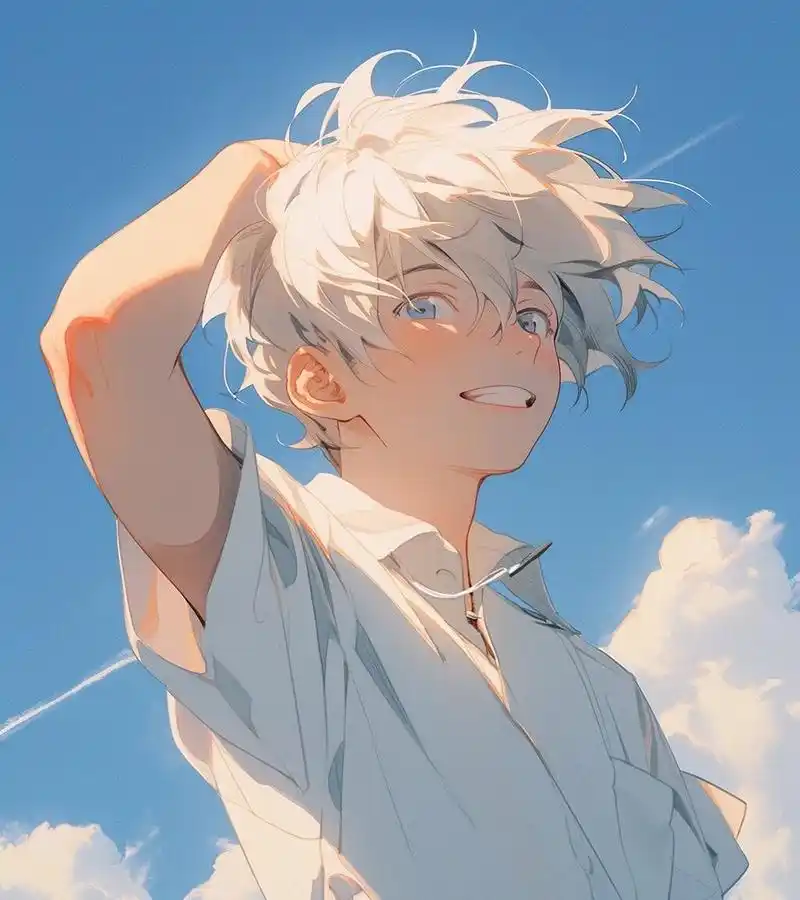 简约男生头像 i 治愈系头像 治愈系阳光男头,蓝色系,治愈系