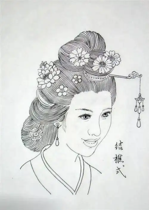 画古代妃子发型简笔画古代女生头发的简笔画古代公主怎么画古代公主简