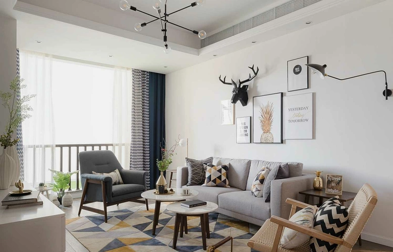 新潮东方叙事诗标签实景效果图北欧风格装修软装作品信息创作时间2019