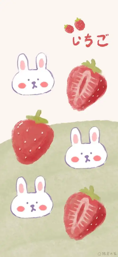 少女心可可爱爱软萌油画壁纸紫色手绘小兔小熊超萌全屏壁纸仙女快快加