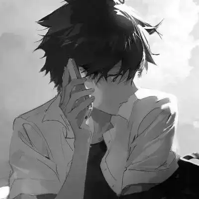 痞帅黑白动漫男头像图片
