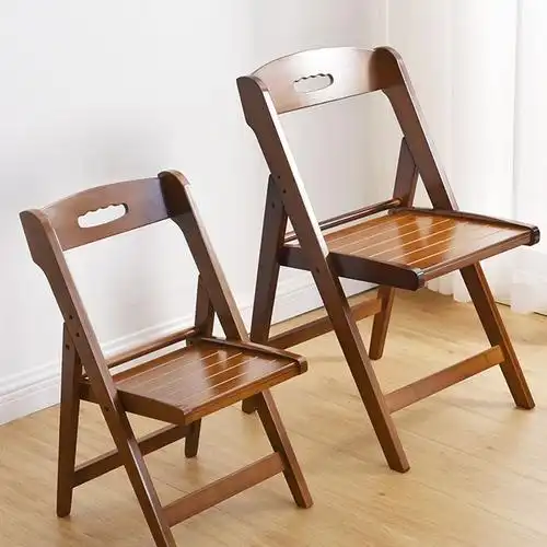 加厚折叠椅便携凳子楠竹简易餐椅家用收纳靠背椅简约实木办公椅子