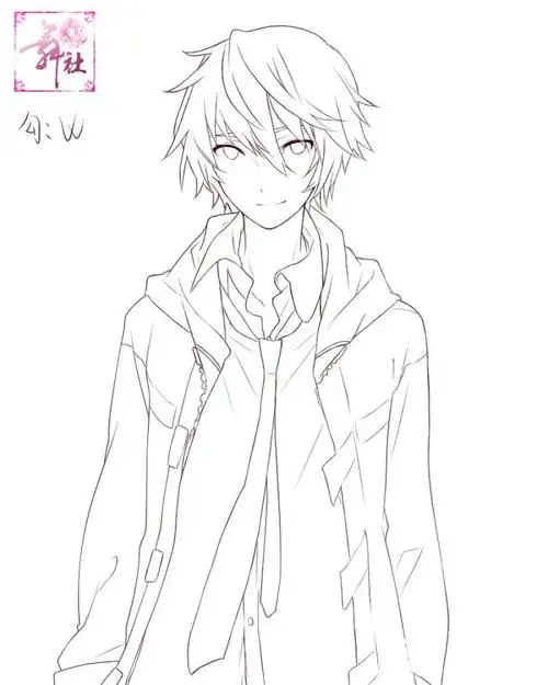 画漫画人物男孩铅笔画