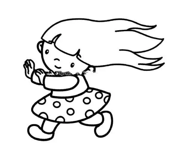 长头发小女孩_简笔画_ps家园网