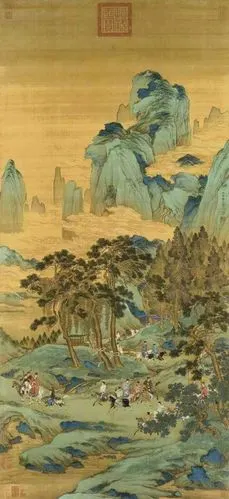 《千里江山图》:宋代名画.
