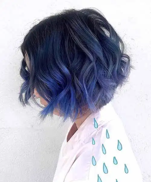 20款女生蓝色渐变发型