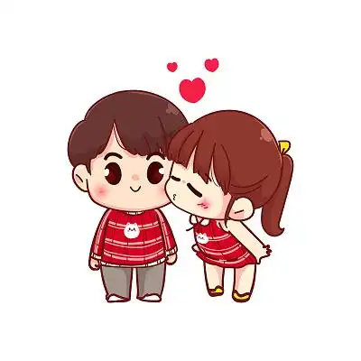 q版情侣卡通q版情侣214情人节元素爱情png素材214浪漫情人节