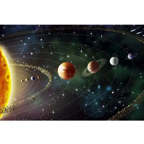 星空海报银河系地球行星科普认知星图宇宙墙贴现代装饰画