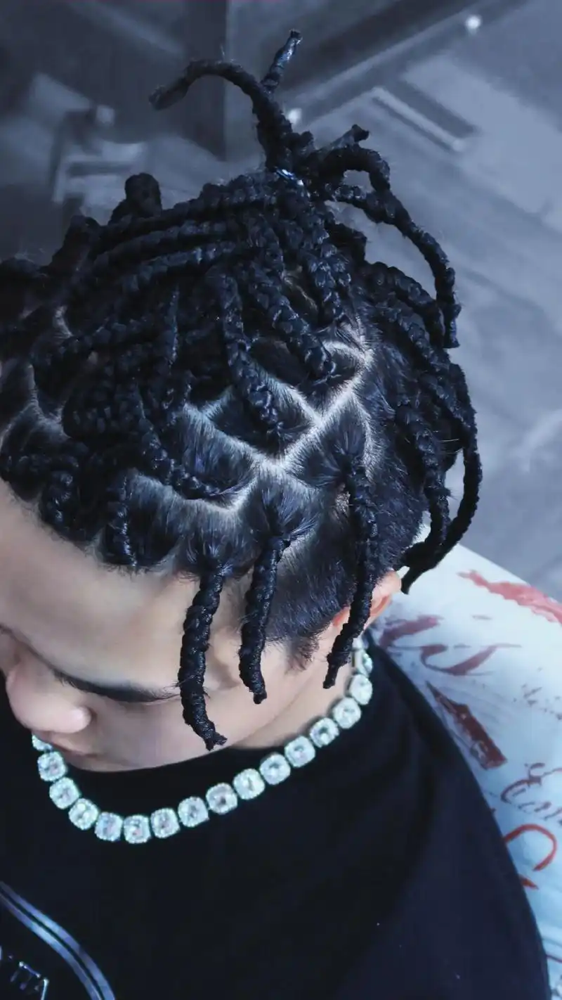 美式编发男生小脏辫,可维持一个多月还好拆