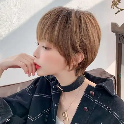 假发女自然蓬松短发全头套空气刘海中性修颜韩版波波头时尚假发套冷