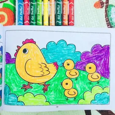幼儿童涂色本画画书宝宝启蒙涂鸦填色本图画册绘画书23456岁小手涂色