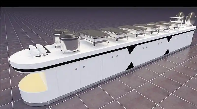 酒店西餐厅移动布菲台设计制作到来时自助餐台移动餐台 - 原创作品 -