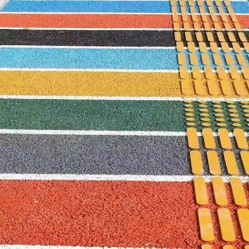 四川校园彩色跑道 公园彩色人行道 彩色沥青施工