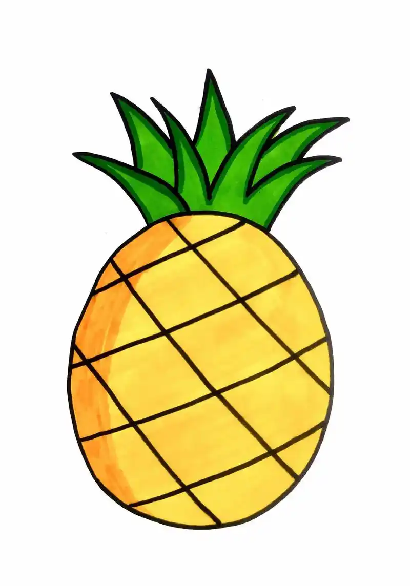 菠萝简笔画,可爱水果简笔画#儿童简笔画  #菠萝 - 抖音