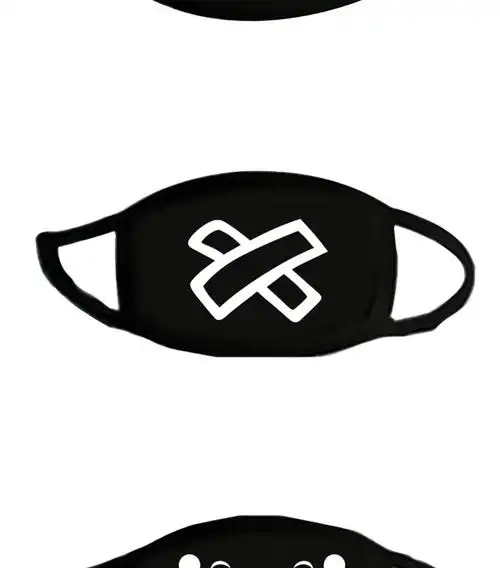 创意可爱卡通黑色纯棉口罩 秋冬个性立体男女户外防尘口罩