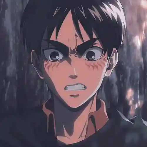 《进击的巨人》艾伦耶格尔头像,大眼睛帅哥动漫男头