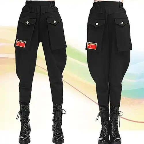 越野营水兵舞裤子女新款大袋裤小脚裤松紧腰长裤马裤广场舞哈伦裤