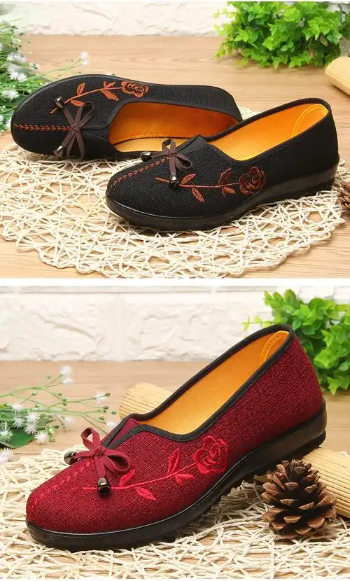 春秋老北京布鞋女单鞋休闲透气女士妈妈鞋防滑软底中老年人奶奶鞋801