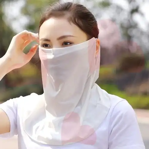 女蒙面薄脸罩面部颈新款护晒面罩丝开车防尘遮脸冰面纱2021款防晒