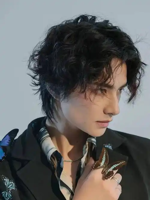 日系文艺长卷发~男发复古版_上新_侵权_高层次