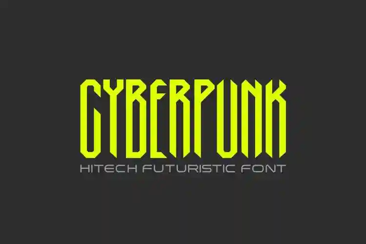 时尚赛博朋克风标题海报徽标logo设计衬线英文字体cyberpunkfont