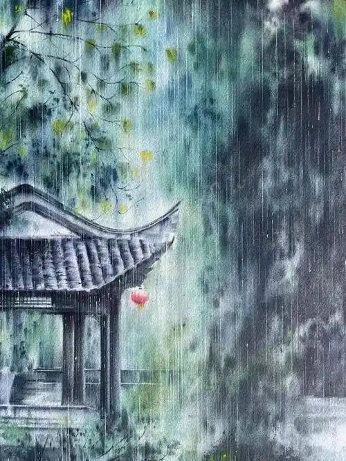 春雨江南,牧童遥指杏花村已不在.42句下雨古诗词,古意盎然古韵犹存