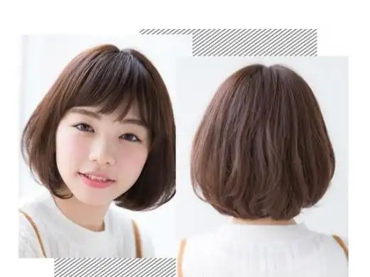 内扣波波头搭配及眉长度的刘海,不仅甜美可爱更是可以很好地的修饰