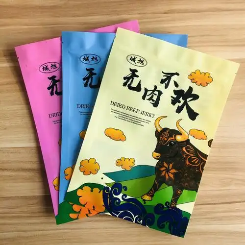 厂家定制手撕牛肉包装袋内蒙古食品包装袋自封自立开窗包装袋