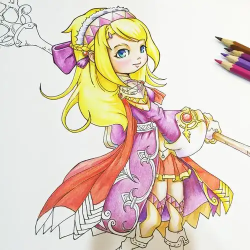 动漫人物角色 [ 女性人物彩铅绘画 ]