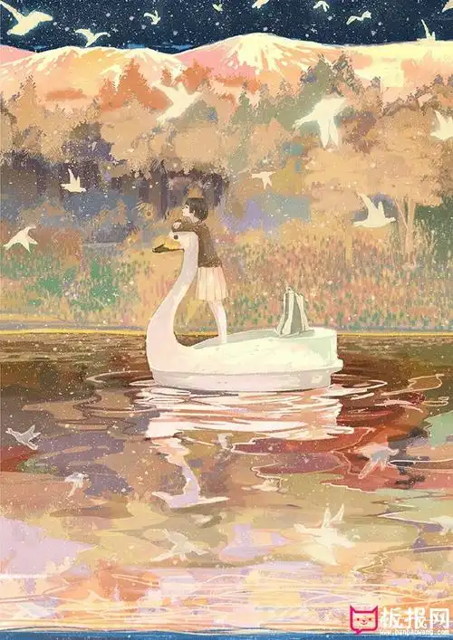 唯美手绘插画图片,平凡世界