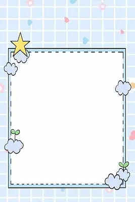 蓝色方块简约小清新可爱边框海报背景