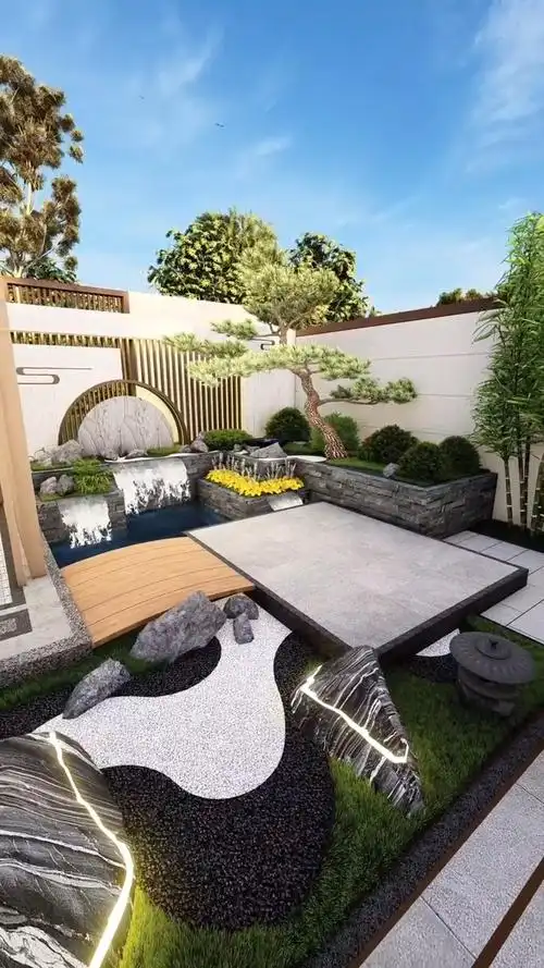 70平小院也能小桥流水快点来看花园设计庭院设计别墅花园