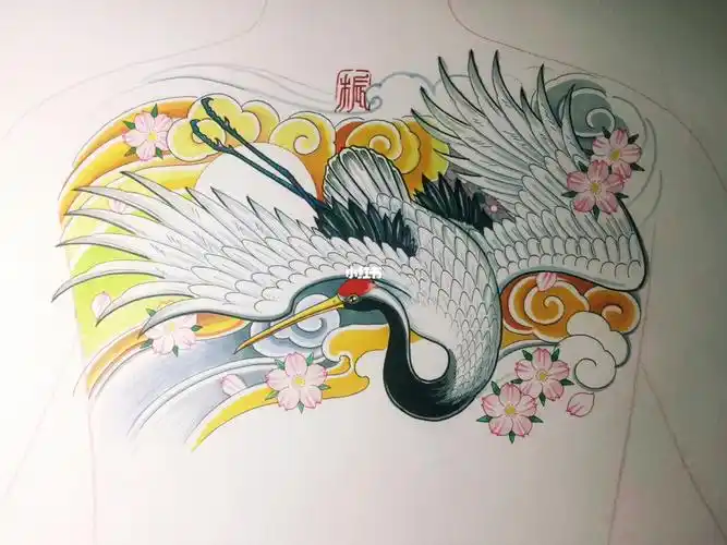 适合女生的半背刺青手稿