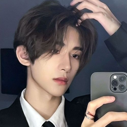 假头套学生男短发中分刘海气质自然蓬松少年感男生造型全头套式