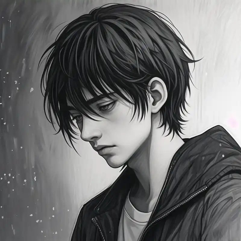 96 悲伤黑白素描头像,谁懂啊家人们