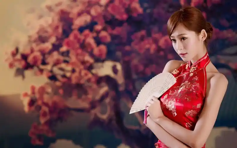 中国风古典旗袍美女壁纸