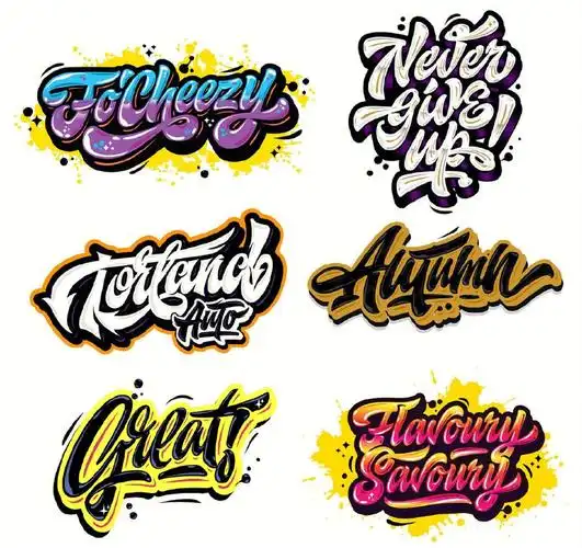 手绘英文字形作品