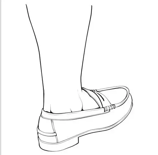 绘画素材不同角度穿鞋的脚姿态线稿绘画参考