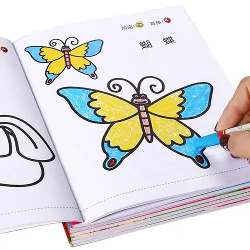 儿童涂色书宝宝学画画本3-4-5-6岁幼儿园启蒙涂鸦填色本绘画册