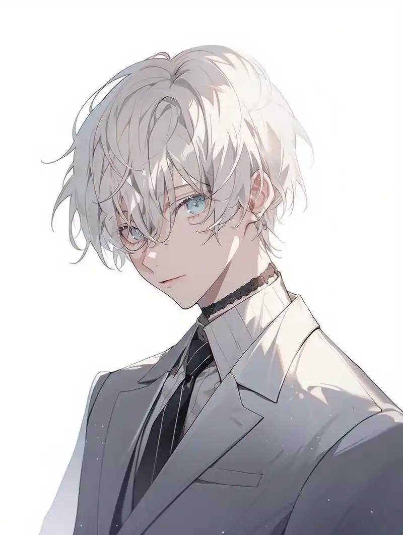 西装白发男头像